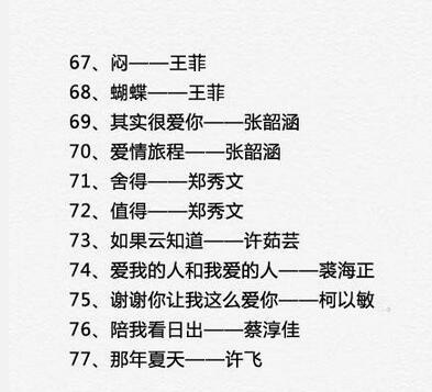 女生ktv容易唱的歌 女生ktv必点歌曲简单的2017