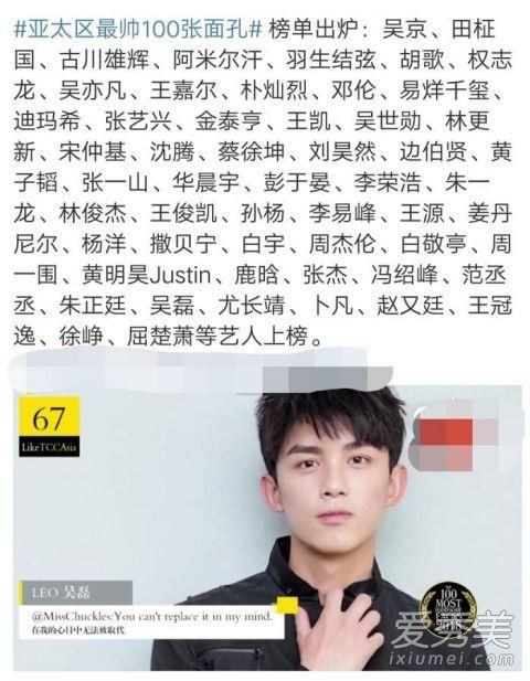 亚太区最美100张面孔名单 亚太区最帅100张面孔名单