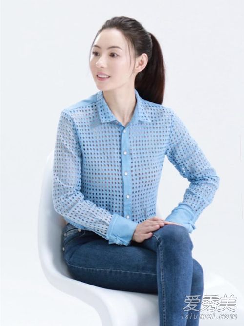 张柏芝扎马尾 少女感十足宛如18岁