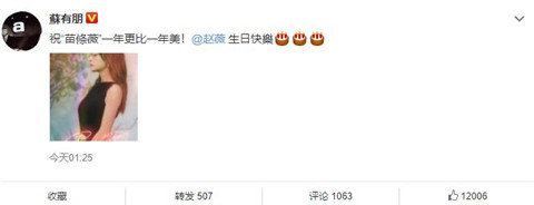 苏有朋为赵薇庆生怎么回事 苏有朋和赵薇怎么认识的