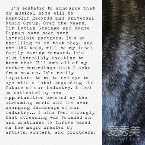 霉霉签约环球音乐是怎么回事 霉霉正式宣布签约环球音乐
