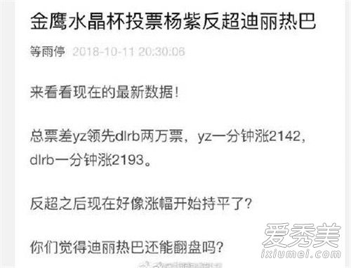 杨紫票数反超热巴怎么回事 杨紫票数反超热巴是什么投票