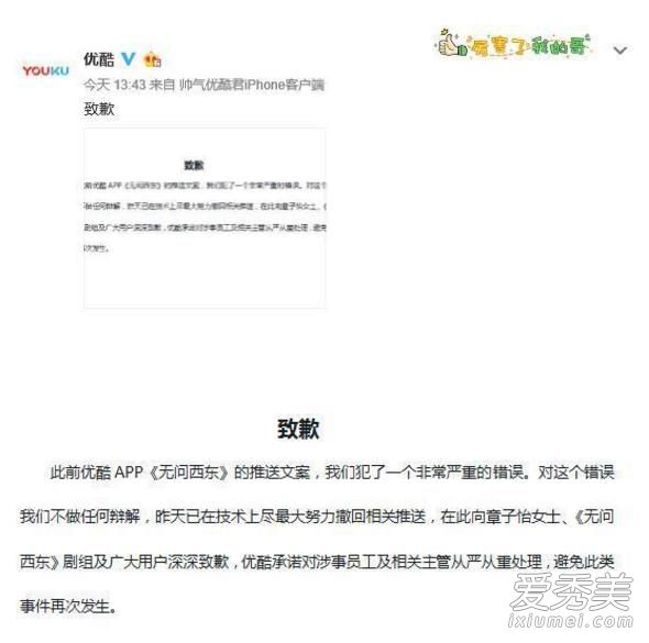 优酷向章子怡道歉是怎么回事 优酷向章子怡道歉原因
