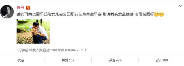 朱丹带女儿逛公园怎么回事 朱丹女儿几个月了
