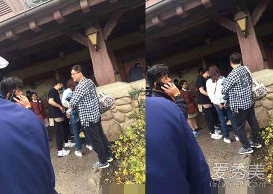 陈赫一家三口游迪士尼 疑因插队玩游戏遭路人抱怨