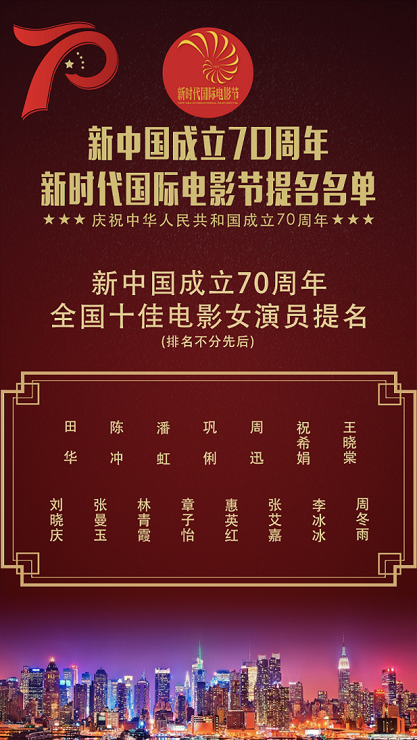 新中国成立70周年十佳女演员提名公布,15位银幕女神你选谁?