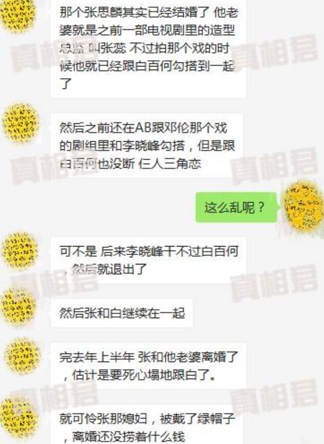 白百合被曝插足 与旧爱张思麟同居详细情况揭秘