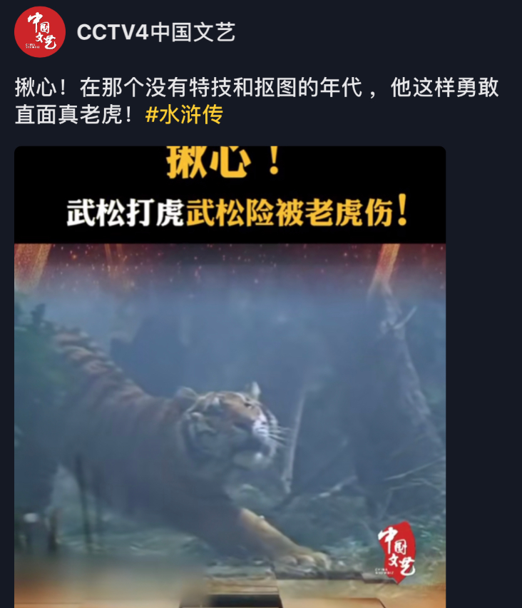 武松打的是真老虎！网友震惊：向老一辈艺术家致敬