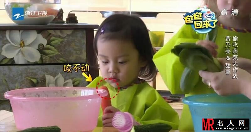 逗比父女高清剧照 甜馨逗趣贾乃亮(1)