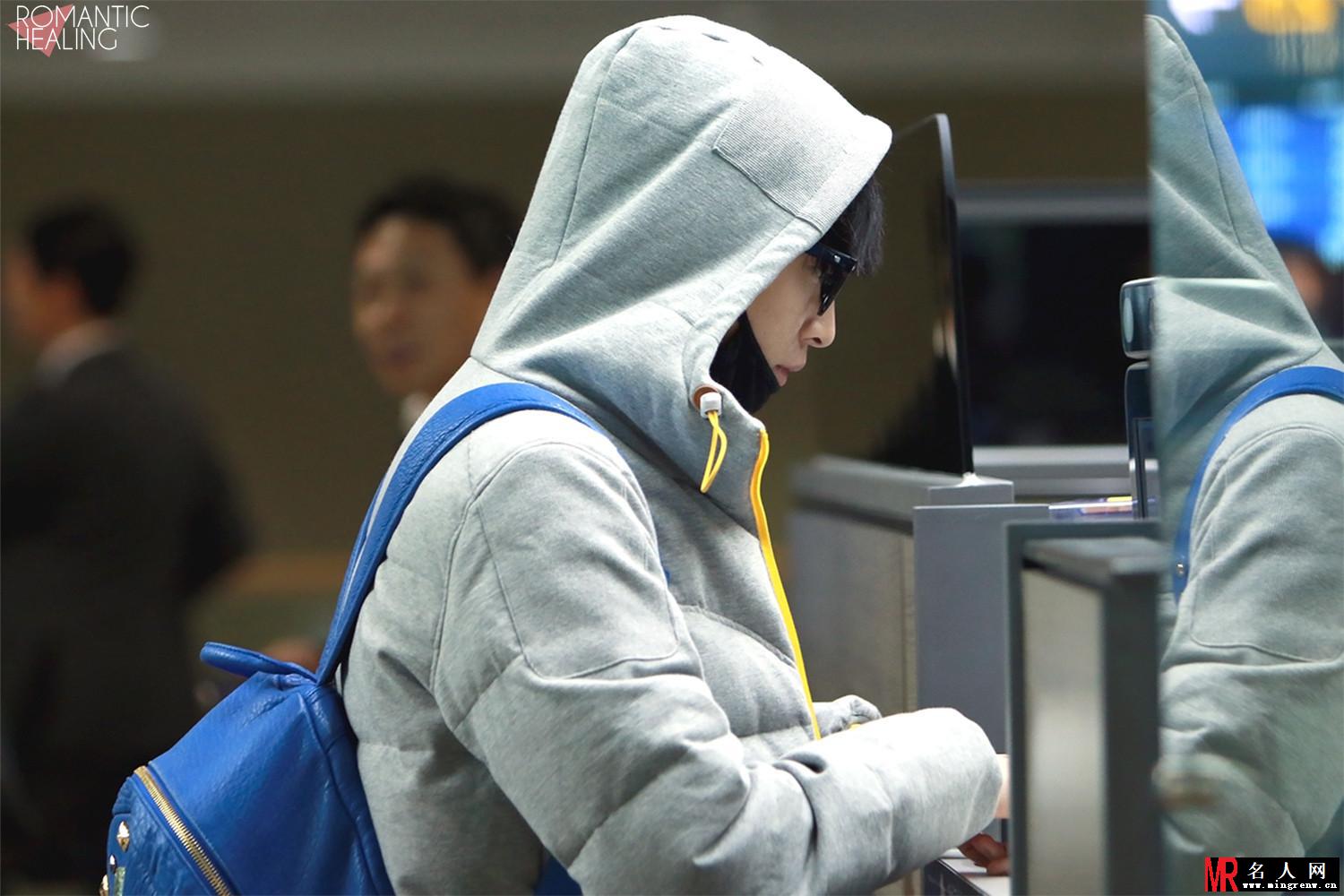 EXO张艺兴2014年11月机场写真从日本返回韩国呆萌可爱(1)