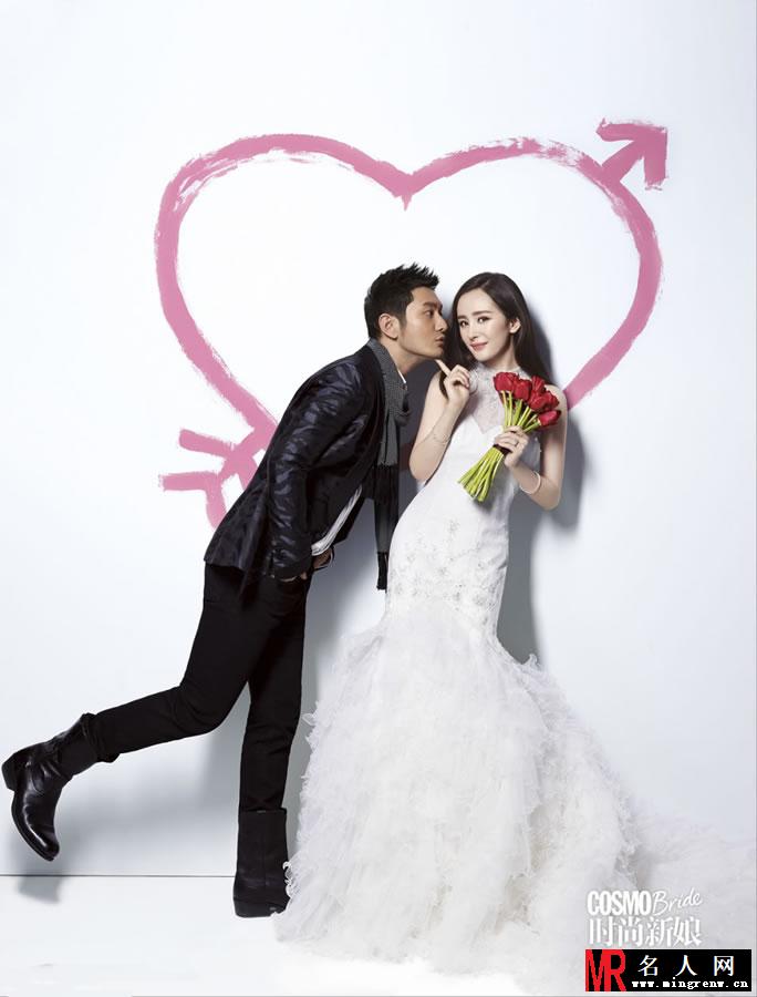 黄晓明杨幂拍摄婚纱大片 俊男美女玩壁咚(1)