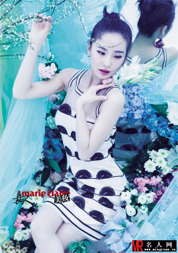 刘诗诗嘉人美妆大片 娇俏短发烈焰红唇(1)