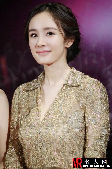 杨幂2014金鹰节图片 金色长裙夺人眼目(1)