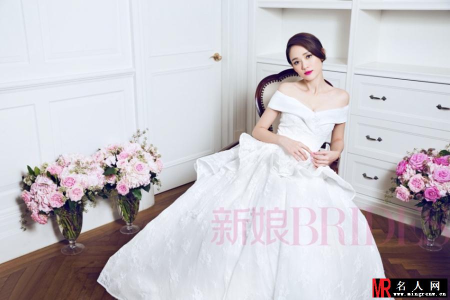陈乔恩封面大片 化身春光中的浪漫新娘(1)