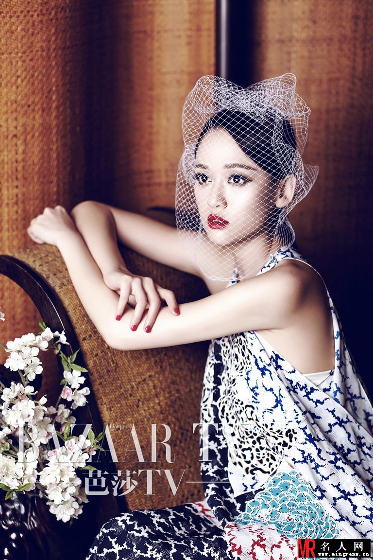 《时尚芭莎》201504封面人物 陈乔恩百变精灵(1)
