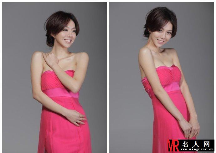 姜妍粉嫩红裙低胸可爱写真(1)