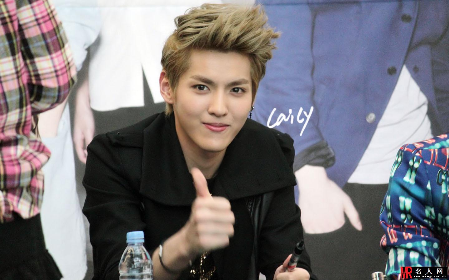 2012年EXO韩国永登浦签售吴亦凡图片 黑色系服装衬托高品质颜值(1)