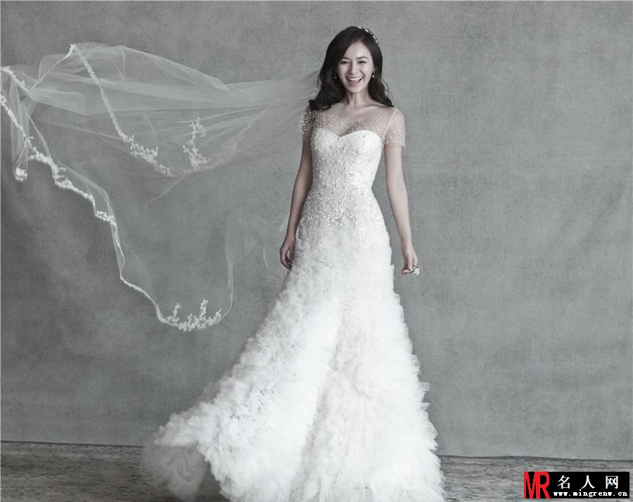 王婧婚纱写真 尽显甜蜜女人范(1)