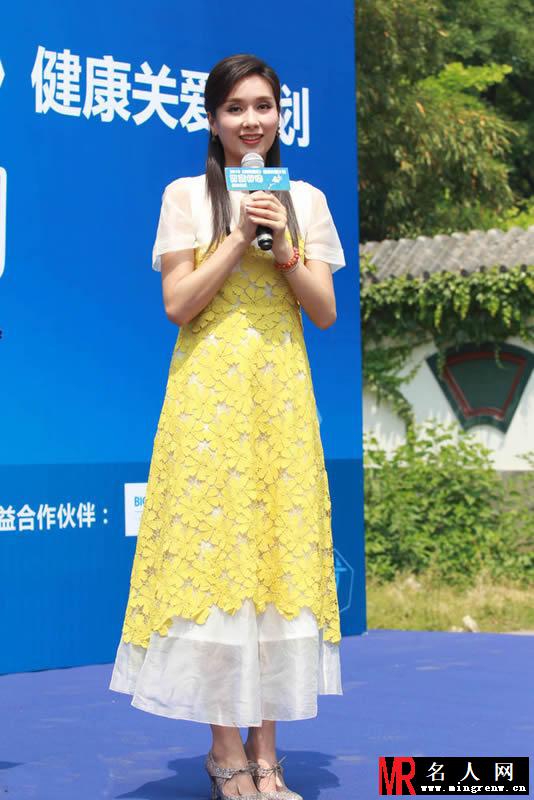 杨恭如出席公益活动 烈日下依旧淡雅迷人(1)