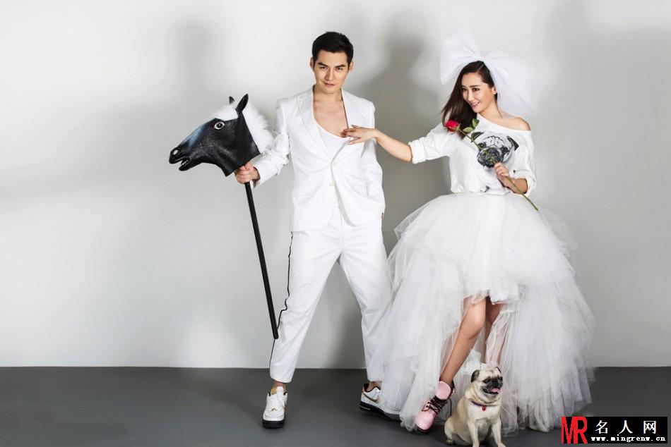 严宽杜若溪俏皮婚纱写真 甜美拥吻秀幸福(1)
