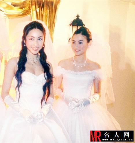 张柏芝黎姿昔日婚纱照 女神美艳动人(1)