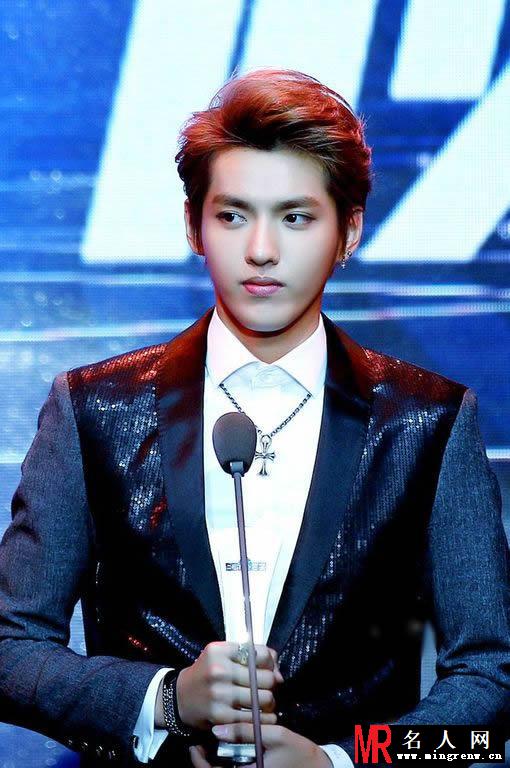 吴亦凡2013年百度沸点获奖 手持奖杯帅气发表获奖感言(1)