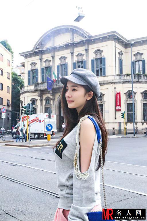 杨幂2013米兰时装周街拍图集 辣妈风采依旧(1)