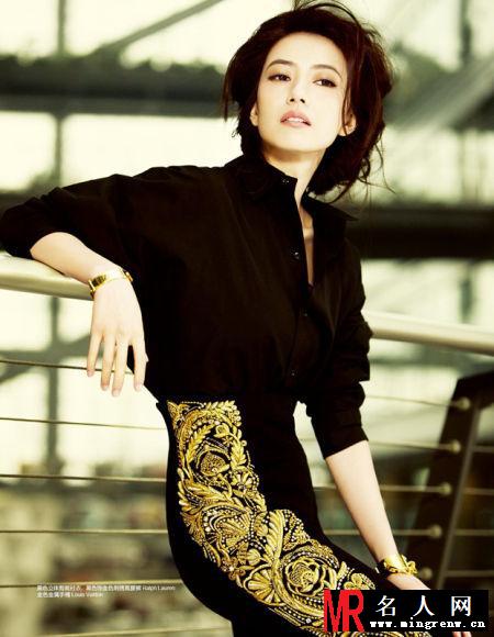 高圆圆登《时尚cosmopolitan》芒果黄释放初春朝气(1)