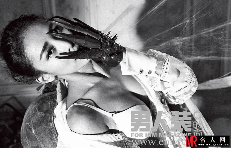 贾青拍男人装性感写真 化身SM女王(1)