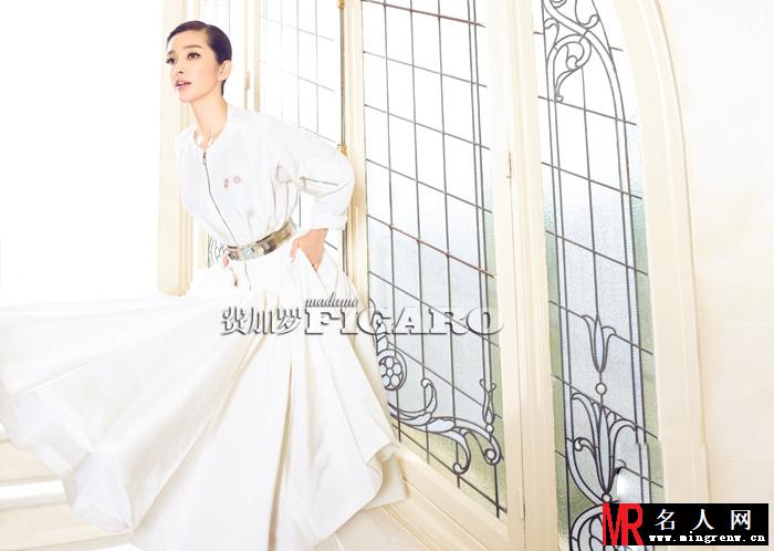 李冰冰纯白写真 清爽妆容显粉嫩(1)