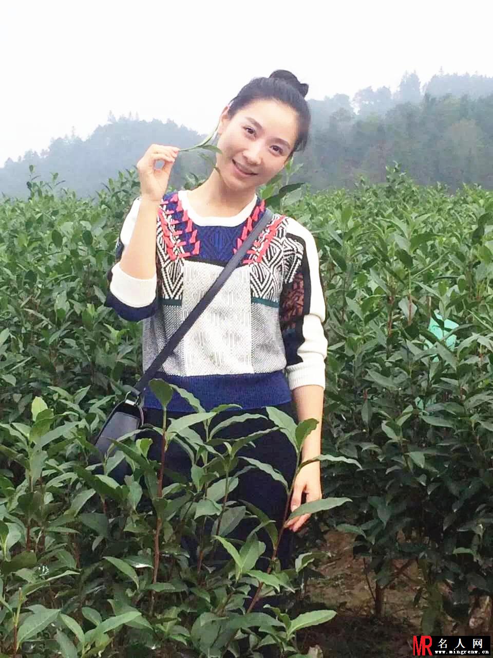 陶昕然茶园随拍曝光 文艺小清新气质灵动(1)