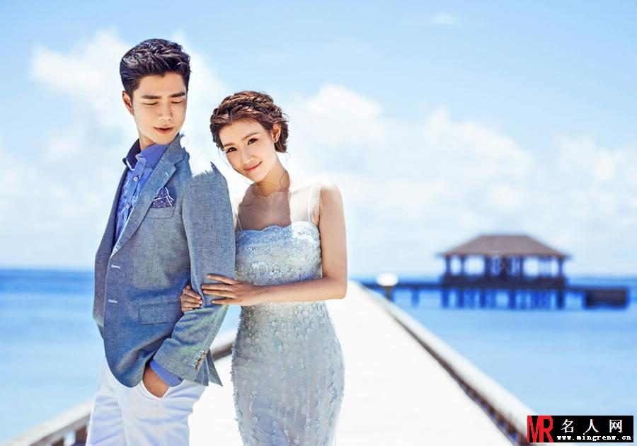 袁成杰携妻远赴马尔代夫 拍摄浪漫唯美婚纱照(1)