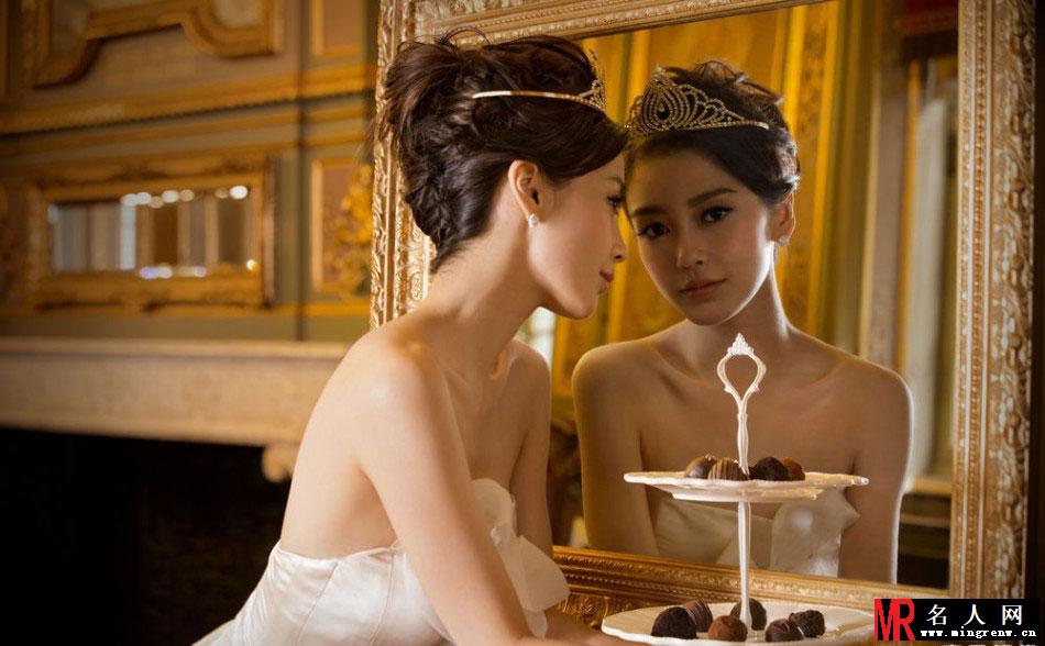 Angelababy代言巧克力 性感礼服秀光洁美背(1)