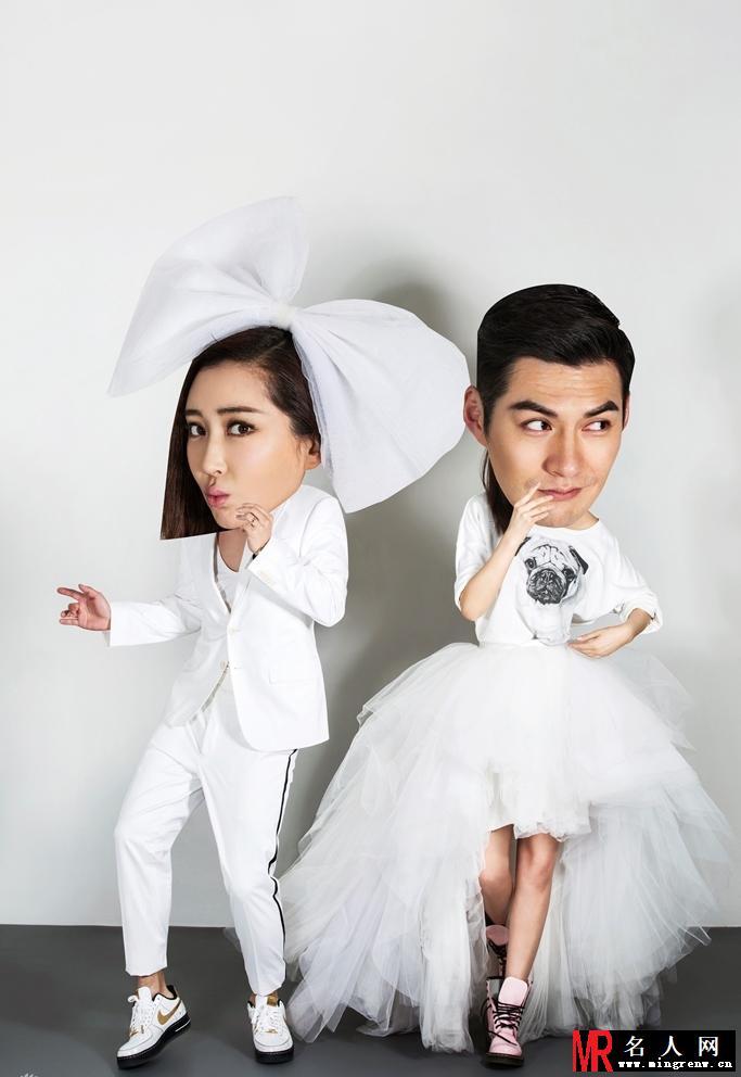 严宽杜若溪俏皮婚纱写真 甜美拥吻秀幸福(1)