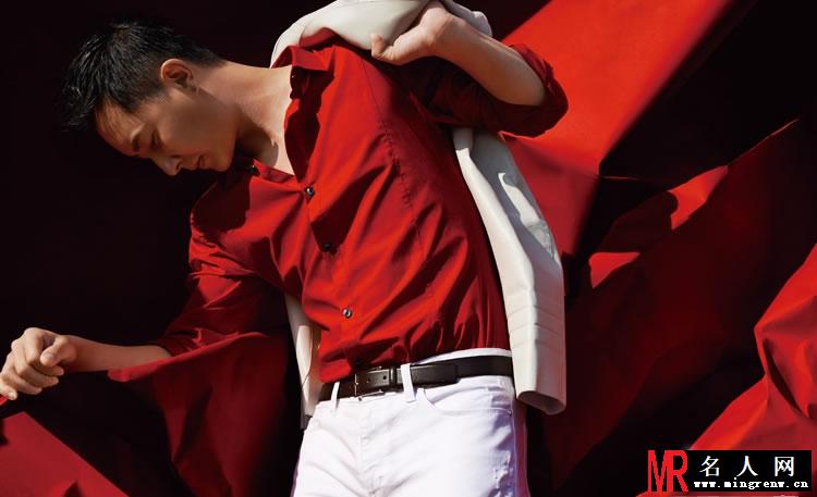 韩庚红色造型写真 彰显男人野性魅力(1)