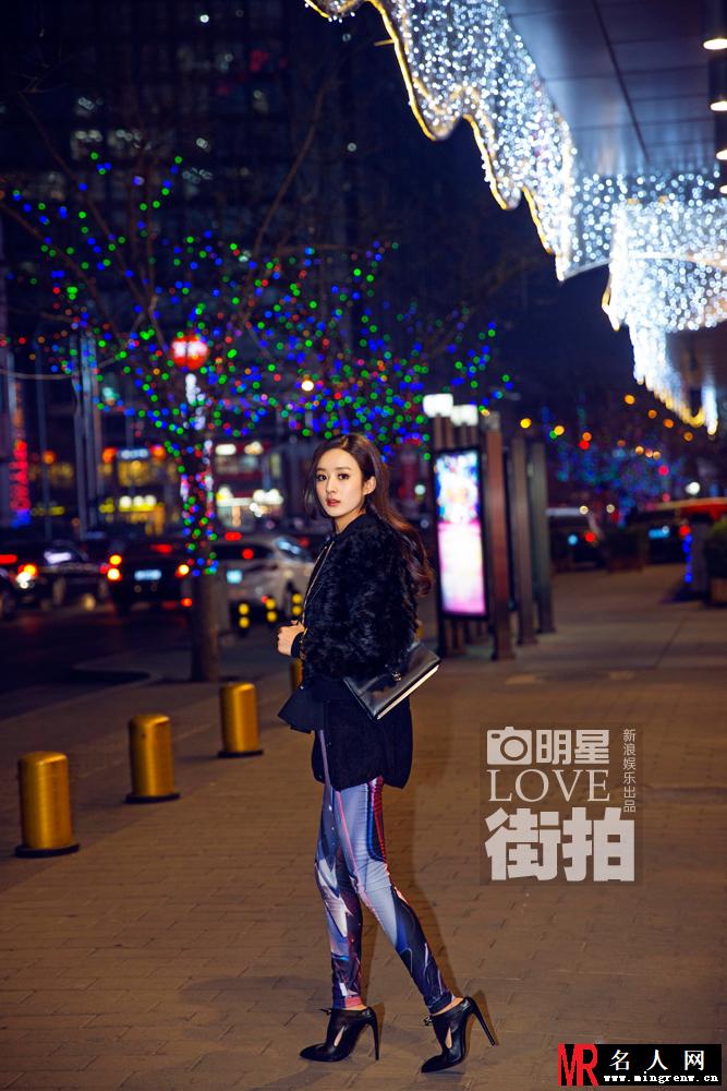赵丽颖全新街拍大片 夜间行走宛如精灵(1)