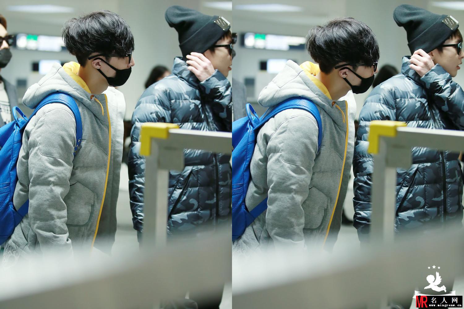 EXO张艺兴2014年11月机场写真从日本返回韩国呆萌可爱(1)