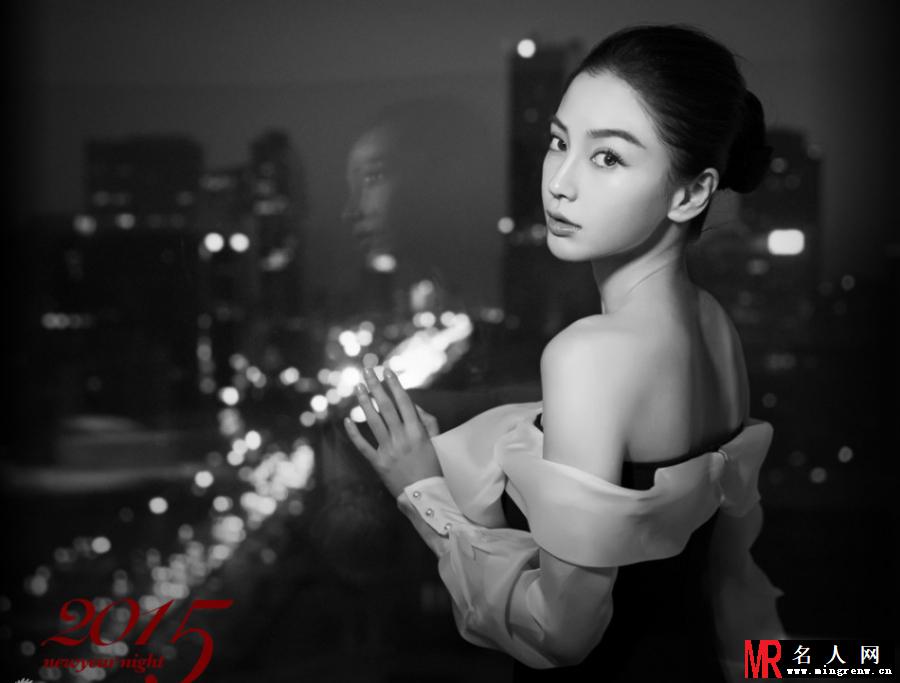 Angelababy黑白写真 精致面孔似赫本(1)