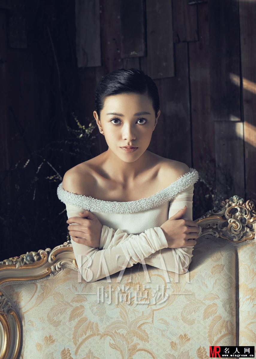 郭采洁《时尚芭莎》女王范写真 短发女人也性感(1)