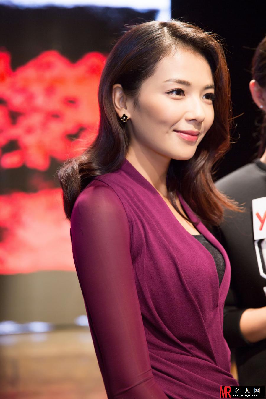 刘涛亮相纽约时装周 紫色裙装尽显优雅女人味(1)