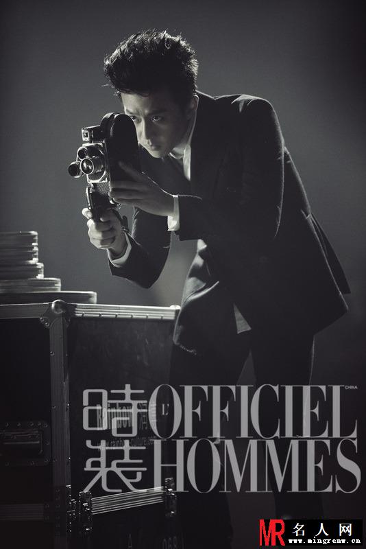 邓超登《时装office》杂志拍黑白写真大片(1)
