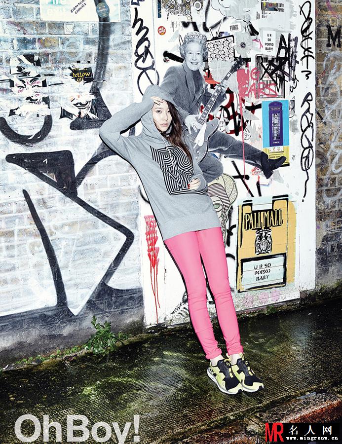 Krystal潮搭写真 颓废背景诠释街头少女(1)