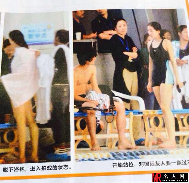 刘诗诗深夜前五分钟片场照 着泳装清凉出镜(1)