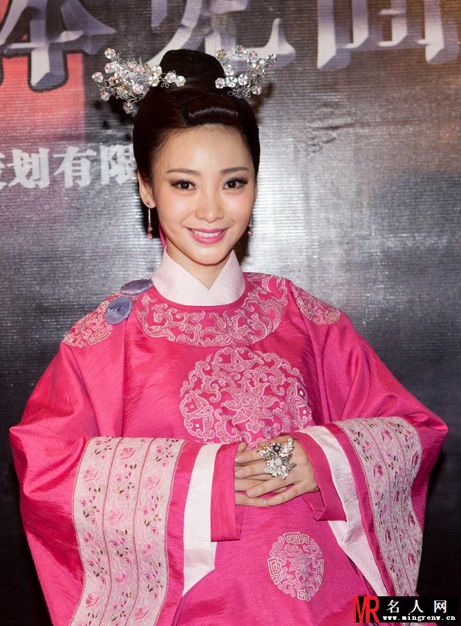 龙门飞甲媒体见面会 柳岩挺大肚古装亮相(1)