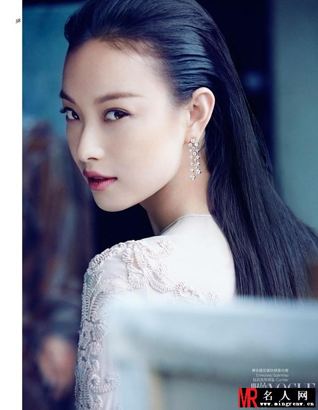 倪妮登《vogue》新娘特刊 笑容甜美优雅迷人(1)
