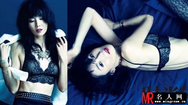 张曼玉性感登杂志 自信慵懒展骨感美(1)