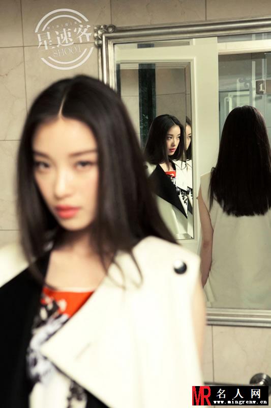 倪妮登星速客杂志 经典黑白恬静优雅而迷人(1)