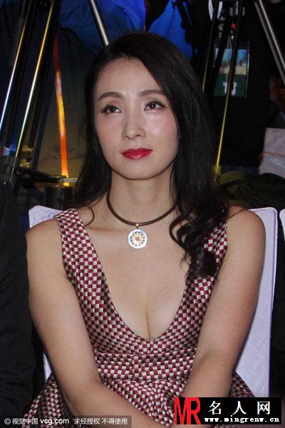 小陶虹罕见低胸装现身 事业线惊人(1)