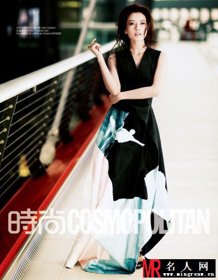 高圆圆登《时尚cosmopolitan》芒果黄释放初春朝气(1)