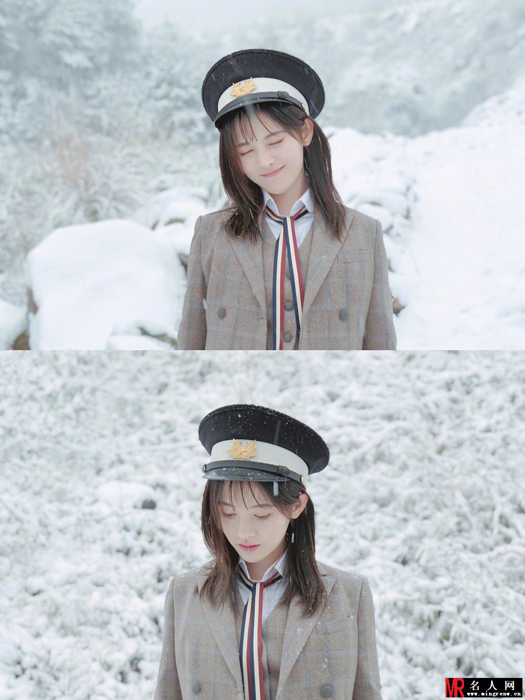 鞠婧祎最新美照曝光 雪中亭亭玉立甜美微笑超美丽(1)